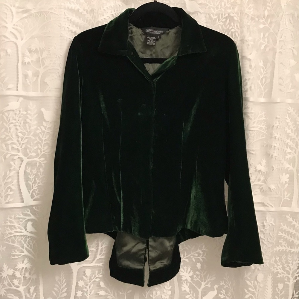 Velvet Jacket. Emerald Green. J Peterman. Large.